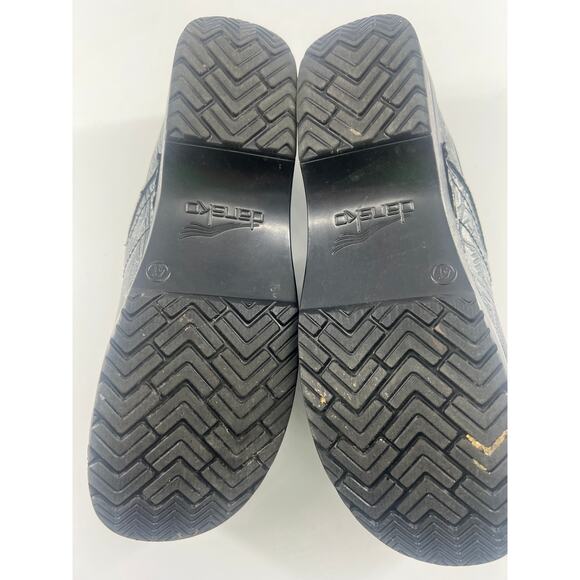 Dansko Shoes Womens Size 41 10.5 Black Slip On Medical Non Slip Comfort Pattern - Picture 9 of 9